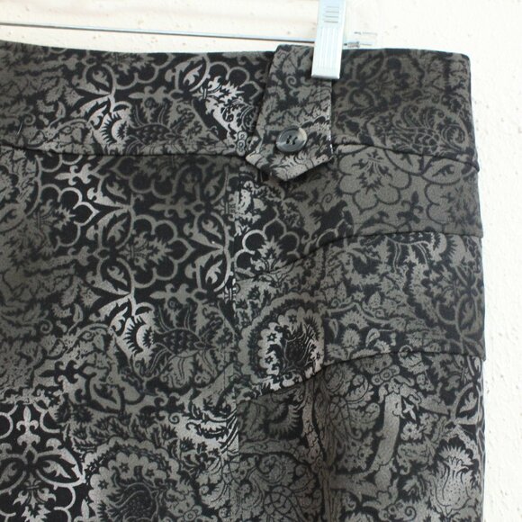 #422 Christopher & Banks Stretch Black Grey Patterned Skirt Size 14W - Picture 5 of 9
